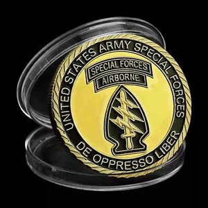 ARMY SPECIAL FORCE DE OPPRESSO LIBER AIRBORNE MILITARY CHALLENGE COIN - Picture 1 of 2