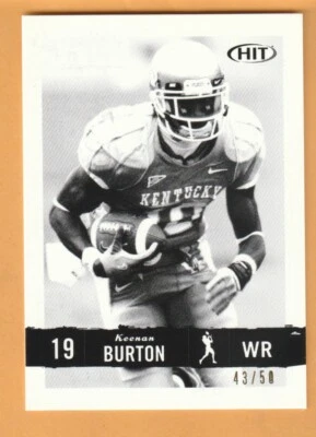 Keenan Burton Kentucky Wildcats 2008 SAGE HIT Make Ready Black #19 /50 RC - Image 1 of 2