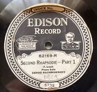 Sergei Rachmaninoff ? Edison Dd Pap 82169: Liszt Second Rhapsodie-Parts 1 And 2