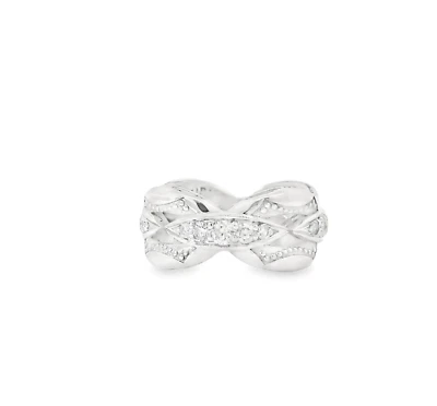 Tacori Silver & Dia. Stackable Ring Foto 1 de 4