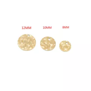 50 Stck. Vergoldet Edelstahl Rund Charms Disc-Tags zum Selbermachen Schmuckherstellung - Bild 1 von 3