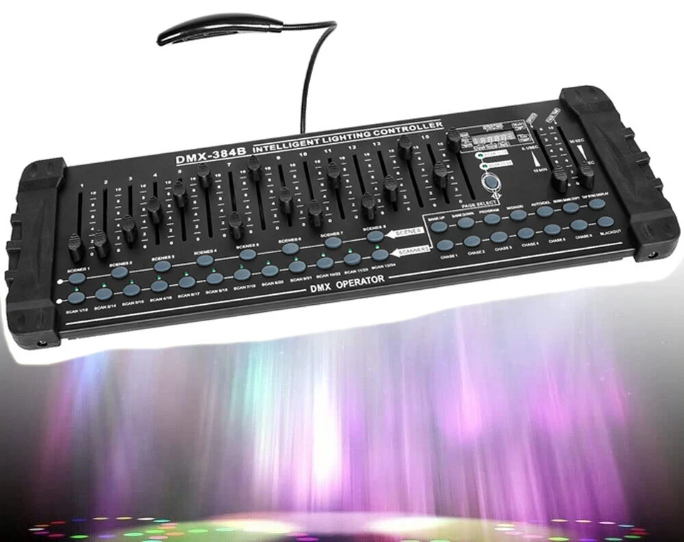 384 Kanäle DMX-512 Controller-Konsole für DJ Disco Bar Party mit Bühnenlichtlase - Bild 1 von 4