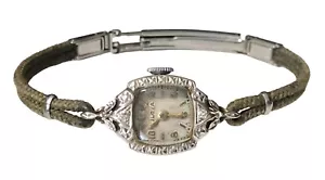 Orologio Donna Bulova Oro Bianco Massiccio 14K Diamanti Manuale 17 Gioielli FUNZIONA! - Foto 1 di 20