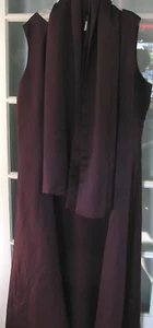 2pc Ladies Medium long formal dress evening gown scarf  plum purple eggplant EUC - Picture 1 of 5