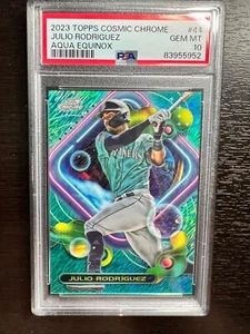 2023 Topps Cosmic Chrome Julio Rodriguez Aqua Equinox /199 PSA 10 - Picture 1 of 2