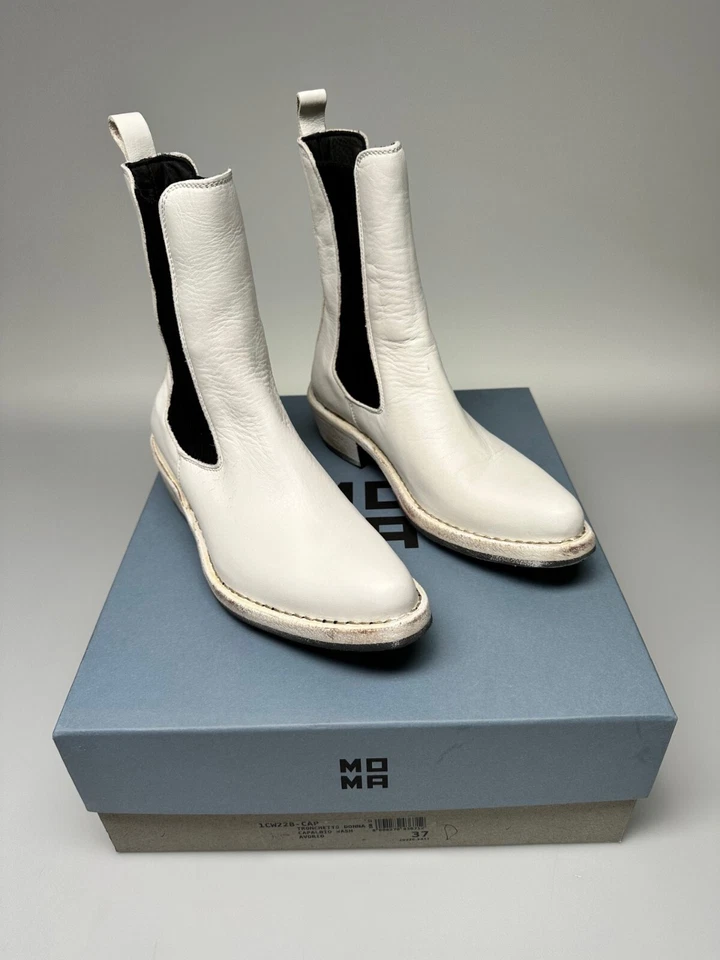 Damen Stiefeletten MOMA 1CW228 Capalbio Wash Avorio n. 37 Leder Elfenbeinfarben - Bild 1 von 4