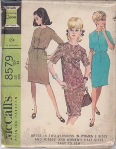 Vintage Dress in Two Versions Sewing Pattern M8579 Size 12.5 - Picture 1 of 1