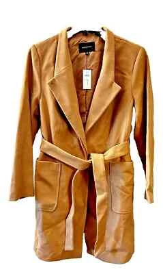 Casaco curto Banana Republic feminino camurça macia com bolsos cinto tamanho XL - Imagem 1 de 4