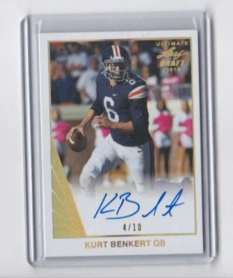 KURT BENKERT 2018 ULTIMATE LEAF DRAFT AUTOGRAPHED ROOKIE CARD-#'D/10-SHIPS FREE - Image 1 of 4