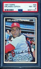1967 Topps #20 Orlando Cepeda PSA 8 NM-MT *St. Louis Cardinals*