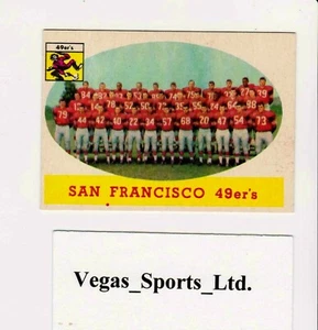 SAN FRANCISCO 49 ER'S TEAM CARD 1958 TOPPS #41 NR-MINT - Picture 1 of 2