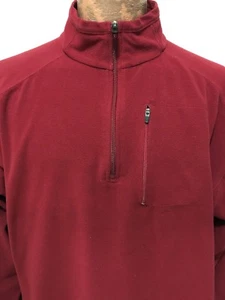 Chaqueta Pullover LL Bean XLT Borgoña Rojo Polar Ligera 1/2 Cremallera - Imagen 1 de 5