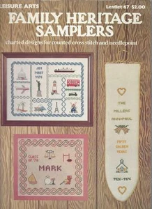 CROSS STITCH / NEEDLEPOINT - FAMILY HERITAGE SAMPLERS - LEISURE ARTS NO. 67 - Imagen 1 de 2