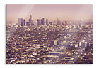 Skyline von Los Angeles Glasbild aus Echtglas, inkl. Wandhalterung