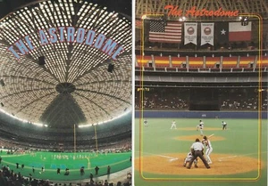 (2) Vertical Houston Astros Baseball Oilers Football Astrodome Stadium Postcards - Picture 1 of 2