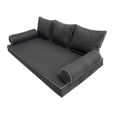 STYLE 3 Mattress Pillow Daybed Porch Swing Contrast Trim Twin AD003 COVERS ONLY - Image 1 of 4