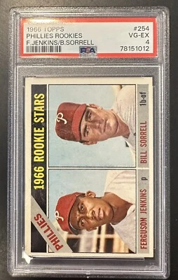 1966 Topps Fergie Jenkins Bill Sorrell Rookie Stars RC PSA 4 #254 - Image 1 of 2
