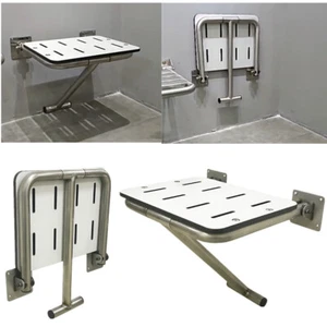Stainless Steel Wall Mounted Shower Seat Fold Away Easy Clean - Max 300kg - Picture 1 of 11