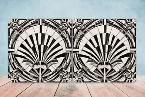 Azulejos de cerámica de diseño Art Deco - Juego de 2 azulejos de decoración de pared Art Deco, azulejos Art Deco - Imagen 1 de 3