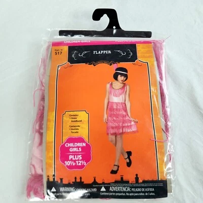 Vestido Rosa Aleta con Diadema Talla Niñas Plus 10 1/2 - 12 1/2 Halloween Nuevo Foto 1 de 4