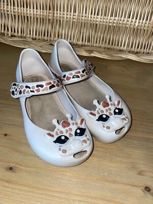 Mini Sapato Mary Jane Melissa Infantil Meninas Girafa Branca Animal Gelatina Plano Tamanho 9 - Imagem 1 de 4