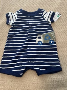 Carters Baby Boy NB One Piece Knit Short Outfit New - Picture 1 of 6