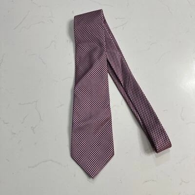 Corbata Stafford 100 % seda azul y rosa punteada Foto 1 de 4