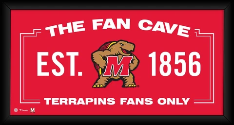 Maryland Terrapins Framed 10" x 20" Fan Cave Collage Cover