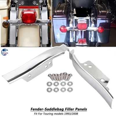Rear Fender-Saddlebag Filler Panels For Harley Road Glide FLTR 1993-2008 Chrome Foto 1 de 4