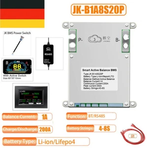 JK 4S-8S 200A Smart BMS RS485 Kabel LCD Display RS485 Modul Transfer Board BT DE - Bild 1 von 24