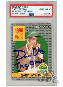 Gary Payton 1990-91 NBA Hoops Autograph RC Card "The Glove" #391 PSA/DNA 10 - Picture 1 of 1
