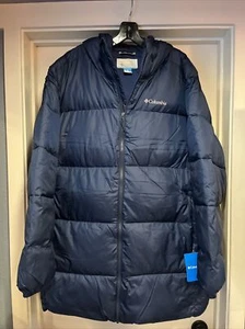 Chaqueta con Capucha Columbia Puffect Parka Para Hombre XL Azul Marino Puffer Aislada Nuevas Etiquetas - Imagen 1 de 17