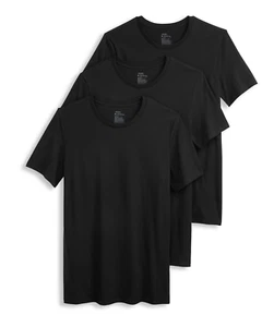 Jockey Men’s Black Crewneck Short Sleeve Cotton Stretch T-Shirts, 3-Pack: M-XL - Picture 1 of 5