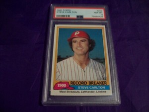 1981 TOPPS #202 STEVE CARLTON PSA 8