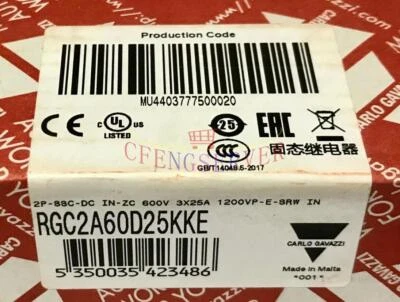 1PCS New CARLO GAVAZZI Solid State Relay RGC2A60D25KKE - Image 1 of 4