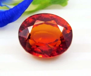 13.30 Ct Natural Mexican Fire Opal Red Orange Oval Certified Loose Gemstone - Picture 1 of 8