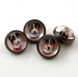 Vintage Pair Essex Crystal Sterling Silver Terrier Dog Cufflinks EXCELLENT	 - Picture 1 of 6