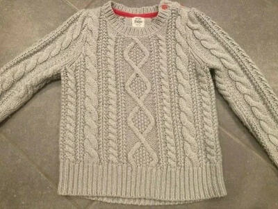 EUC Mini Boden Girls Cable Knit Sweater, Gray, Size 4-5 Year - Image 1 of 3