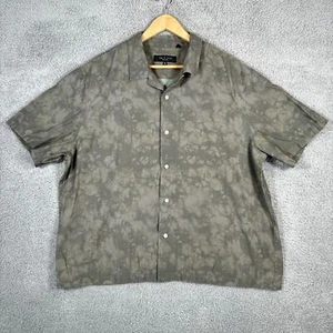 Rag & Bone Shirt Mens XXL Green Avery Camo Button Up New York Short Sleeve Rayon - Picture 1 of 8