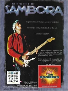 Bon Jovi Crush Richie Sambora GHS Boomers guitar strings ad 2001 advertisement - Picture 1 of 3