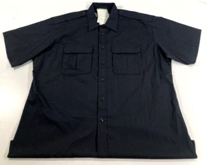 MEDIUM ELBECO MENS ADU SHORT SLEEVE RIPSTOP ZIPPER SHIRT 5634 MIDNIGHT NAVY MED - Picture 1 of 3