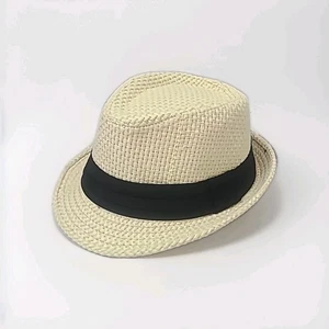100 % Papier Stroh Fedora Fischerhut groß atmungsaktiv stilvoll Unisex Neu mit Etikett - Bild 1 von 10