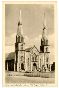 Roman Catholic Cathedral HARBOUR GRACE Newfoundland 1945-54 PECO Postcard 9 - Picture 1 of 2