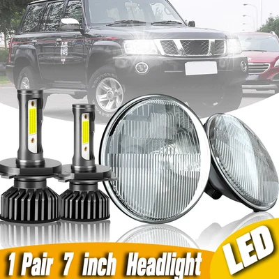for TOYOTA FJ40 HJ60 HJ73 HJ75 HJ79 7inch ROUND LED Headlights upgrade Headlamps - image 1 of 4