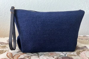 MUÑEQUERA OVERSIZE MADEWELL ALGODÓN AZUL DENIM Y CUERO NUEVA SIN ETIQUETAS - Imagen 1 de 16