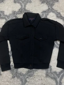 Louis Vuitton Uniform Bomberjacke Damen klein schwarz gerippt cropped Schulterklappen - Bild 1 von 9