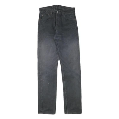 LEVI'S 501 Mens Jeans Black Regular Straight Denim Raw W28 L33 Classic Button - Image 1 of 4