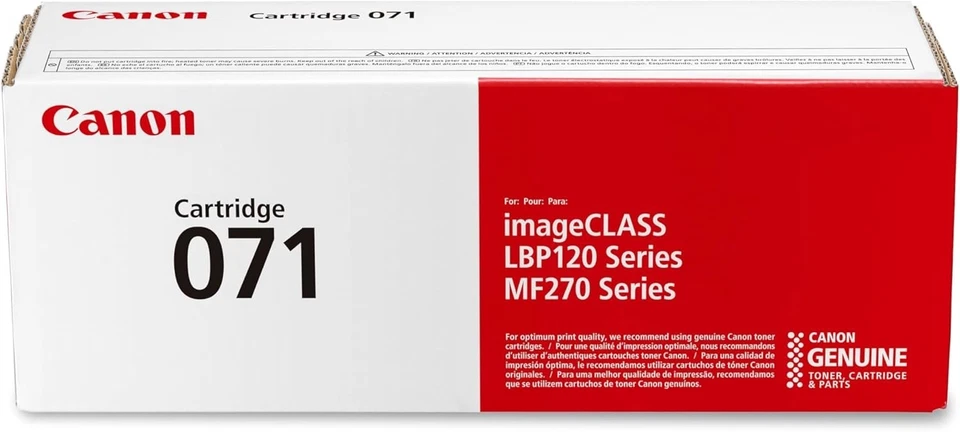 Canon Genuine 071 Black Toner Cartridge Compatible with LBP122dw, MF272dw, MF273 - Image 1 of 4