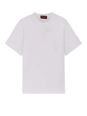 GUCCI $690 Camiseta Mujer Algodón Blanco Nueva y Auténtica Foto 1 de 2
