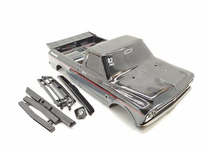 Custom Painted Black / Gray Traxxas Drag Slash Chevy Chevrolet C10 HD Body Used - Image 1 of 4